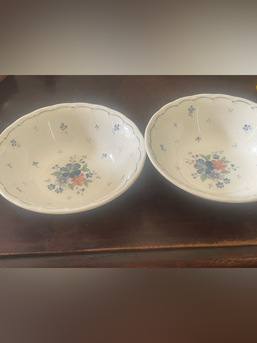 Nikko Ceramics Floral Bowl - Blue and Pink Accents
